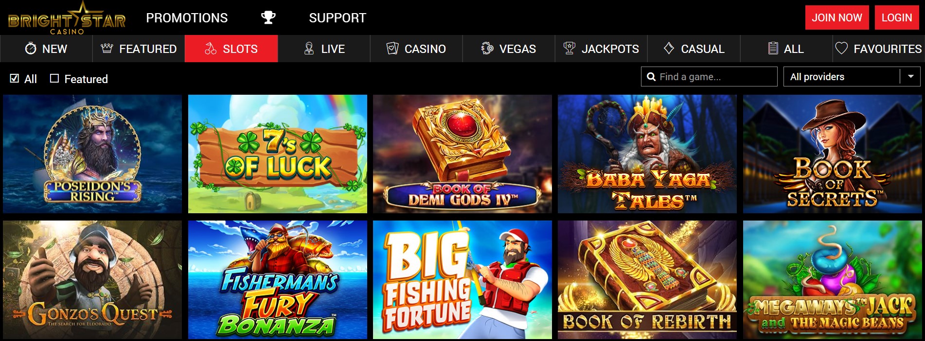 BrightStar Casino Games Review