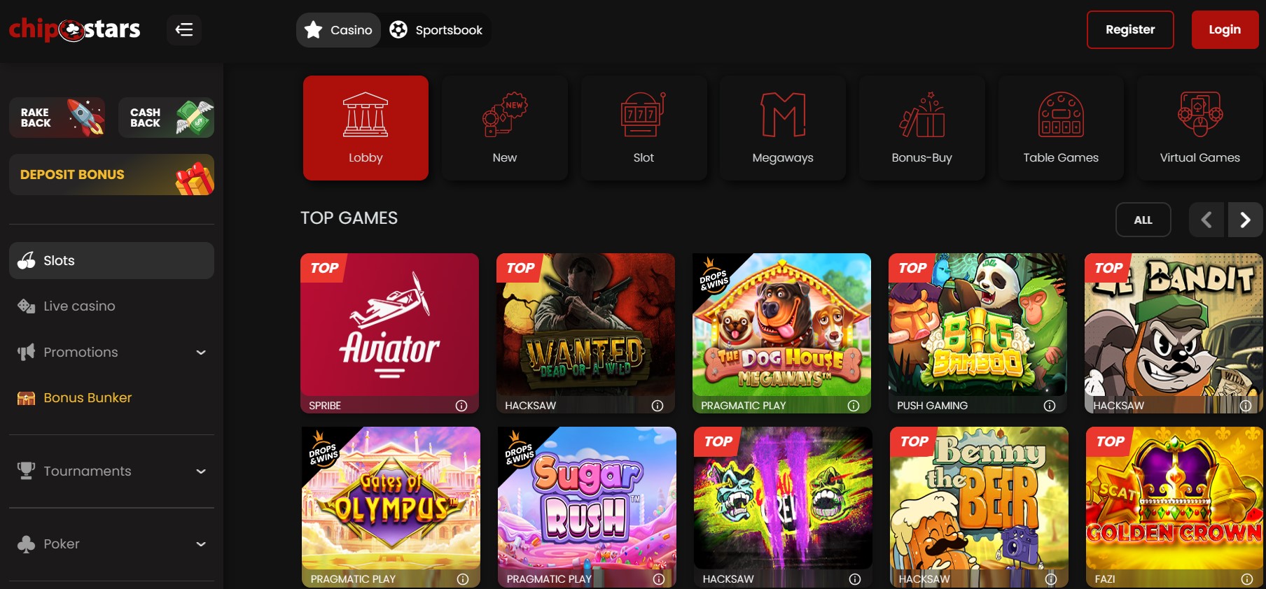 Chipstars Casino Games Review