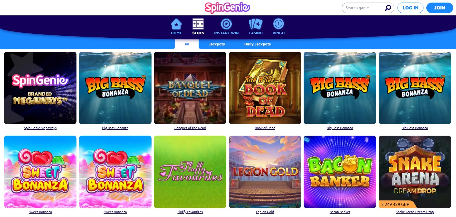 Spin Genie Casino Games Review