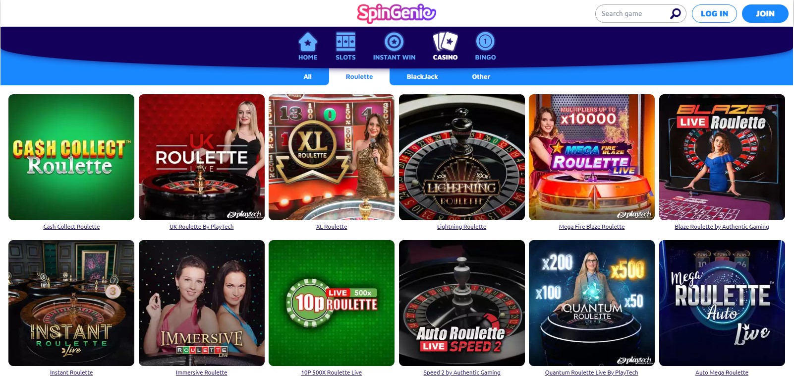 Spin Genie Live Casino Review