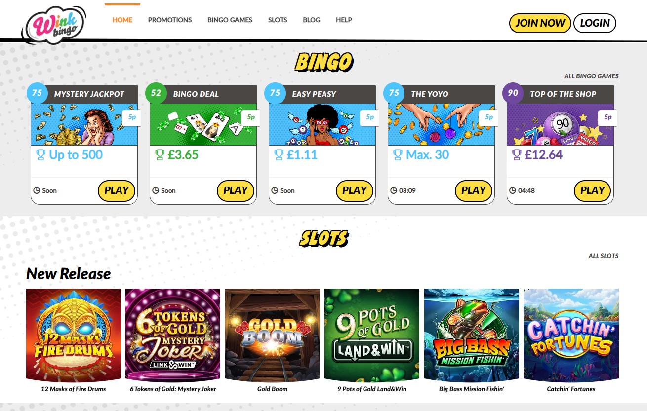 Wink Bingo Sister Sites and Wink Bingo Review