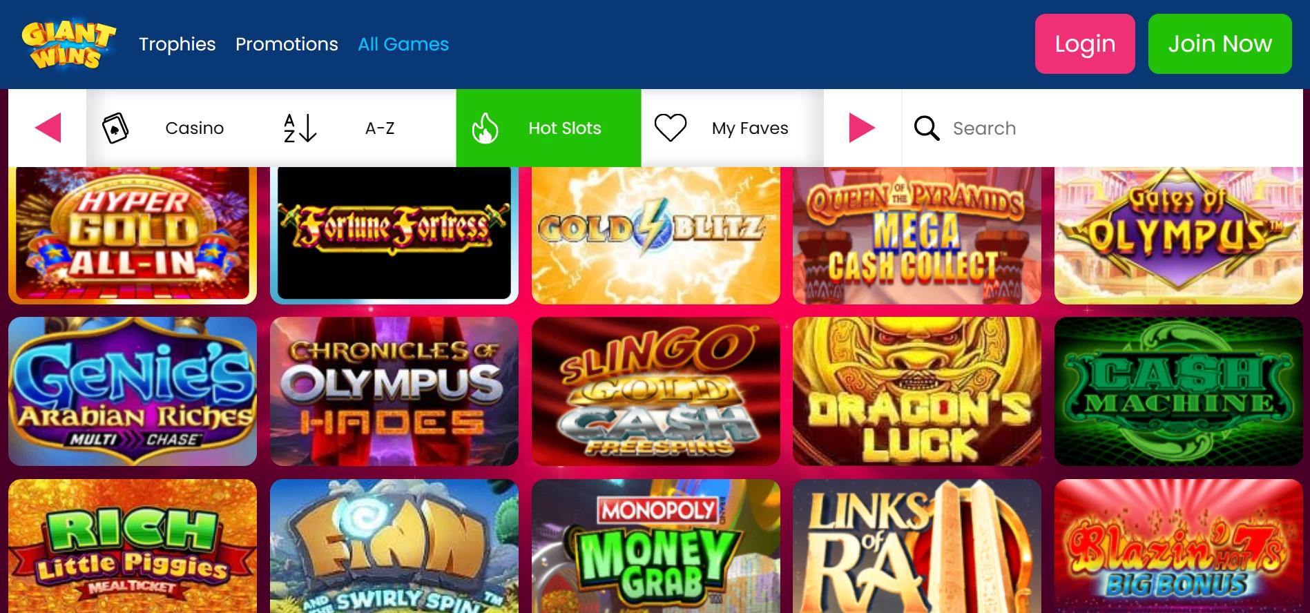 Giant Wins Casino Games Review