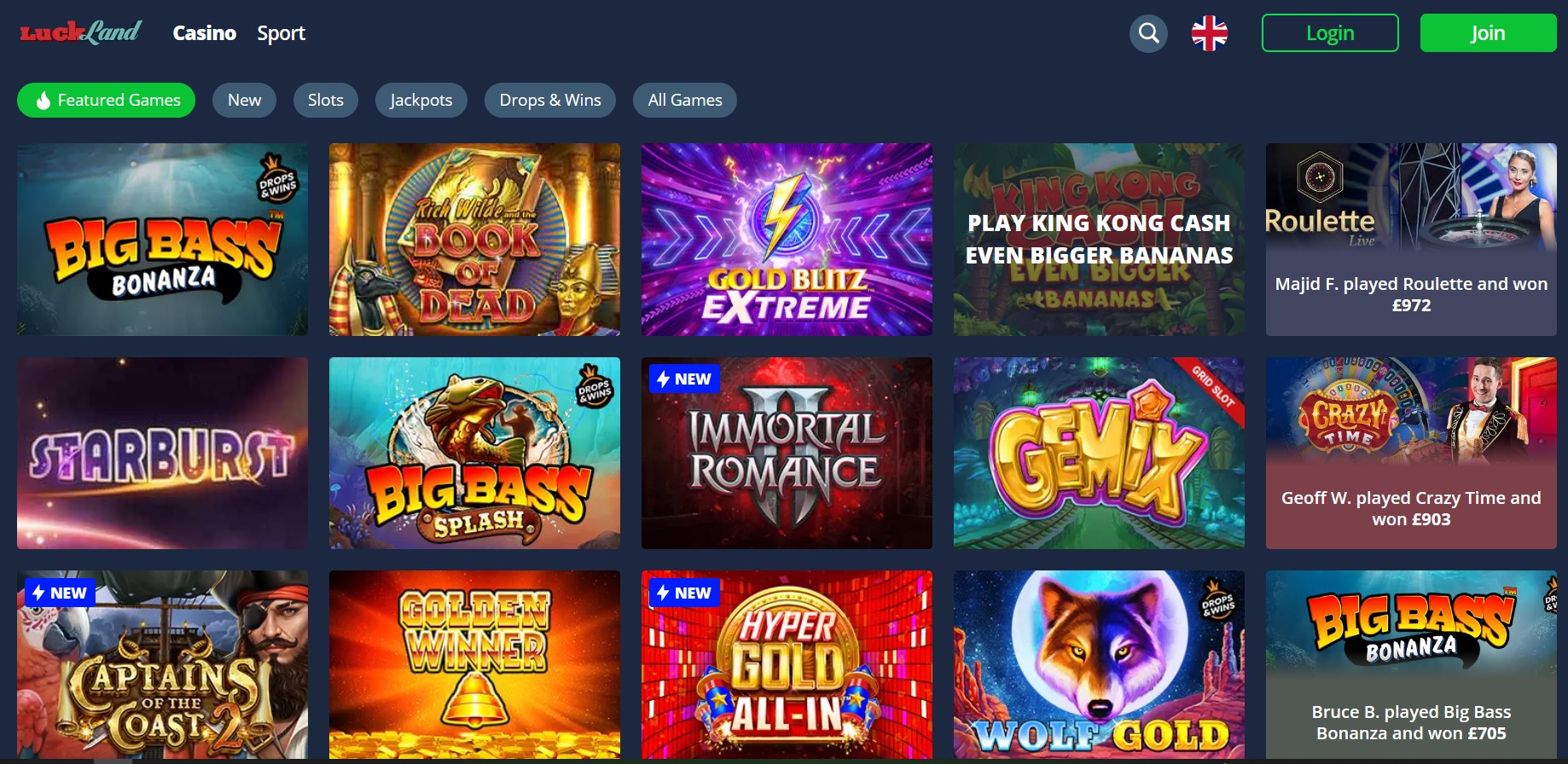 Luckland Casino Sister Sites and Luckland Casino Review