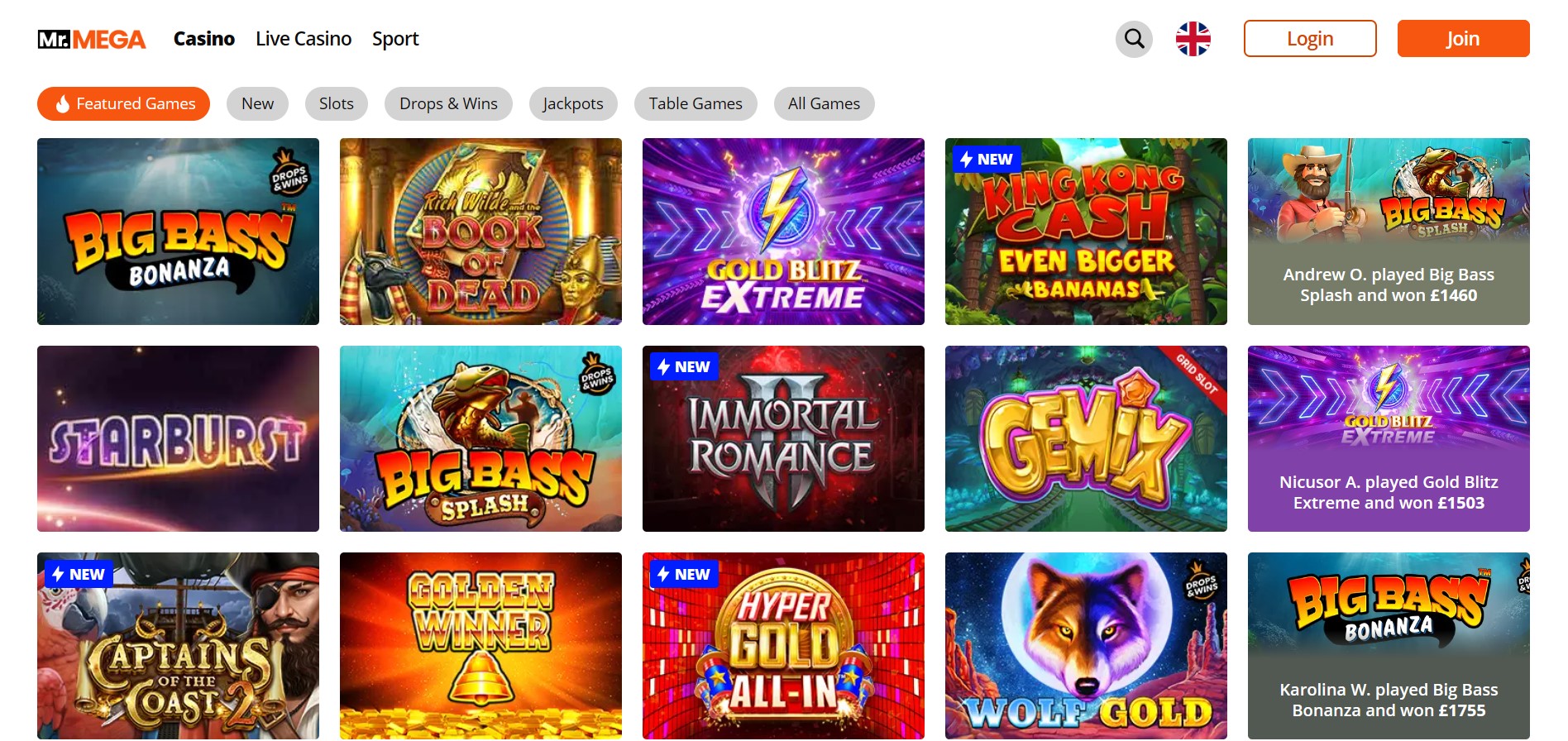 Mr Mega Casino Sister Sites and Mr Mega Casino Review