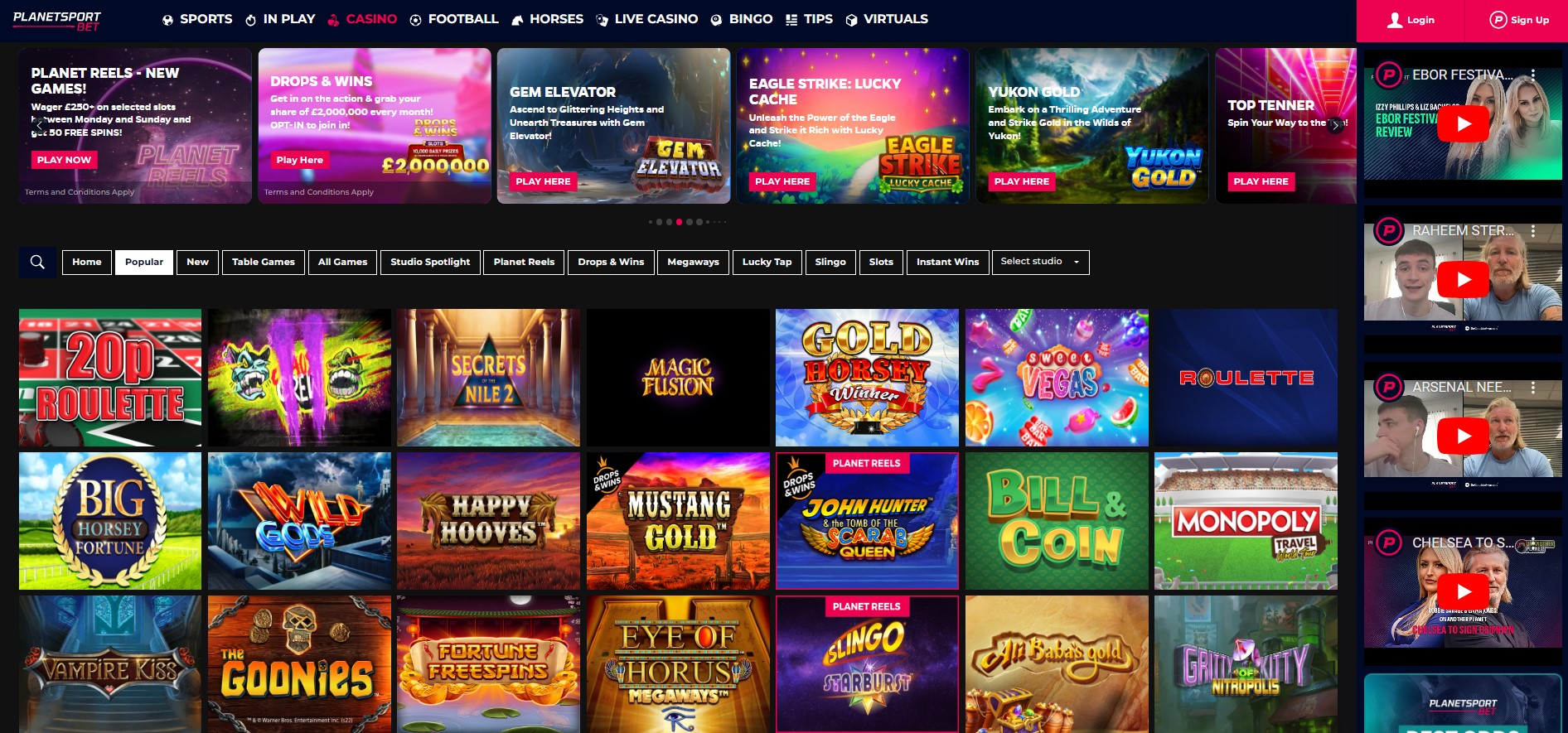 Planet Sport Bet Casino Games Review