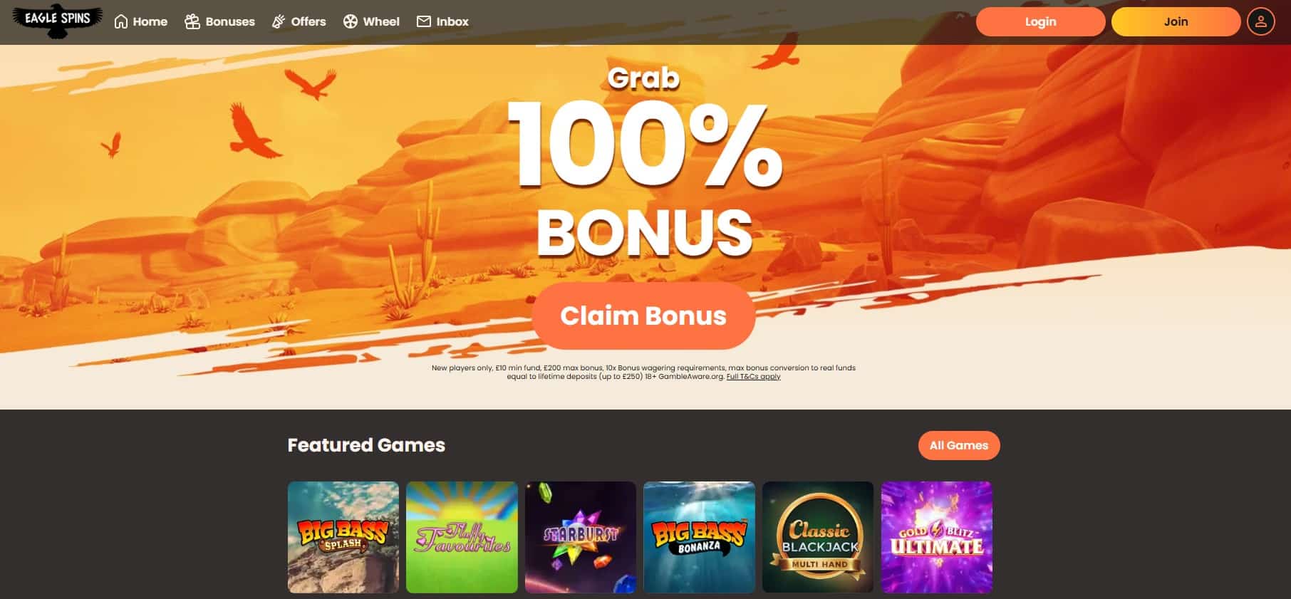 Eagle Spins Casino Review - Bonuses Free Spins Slot Games Deposits Withdrawals | SistersSites.co.uk Eagle Spins Casino Review - Bonuses Free Spins Slot Games Deposits Withdrawals