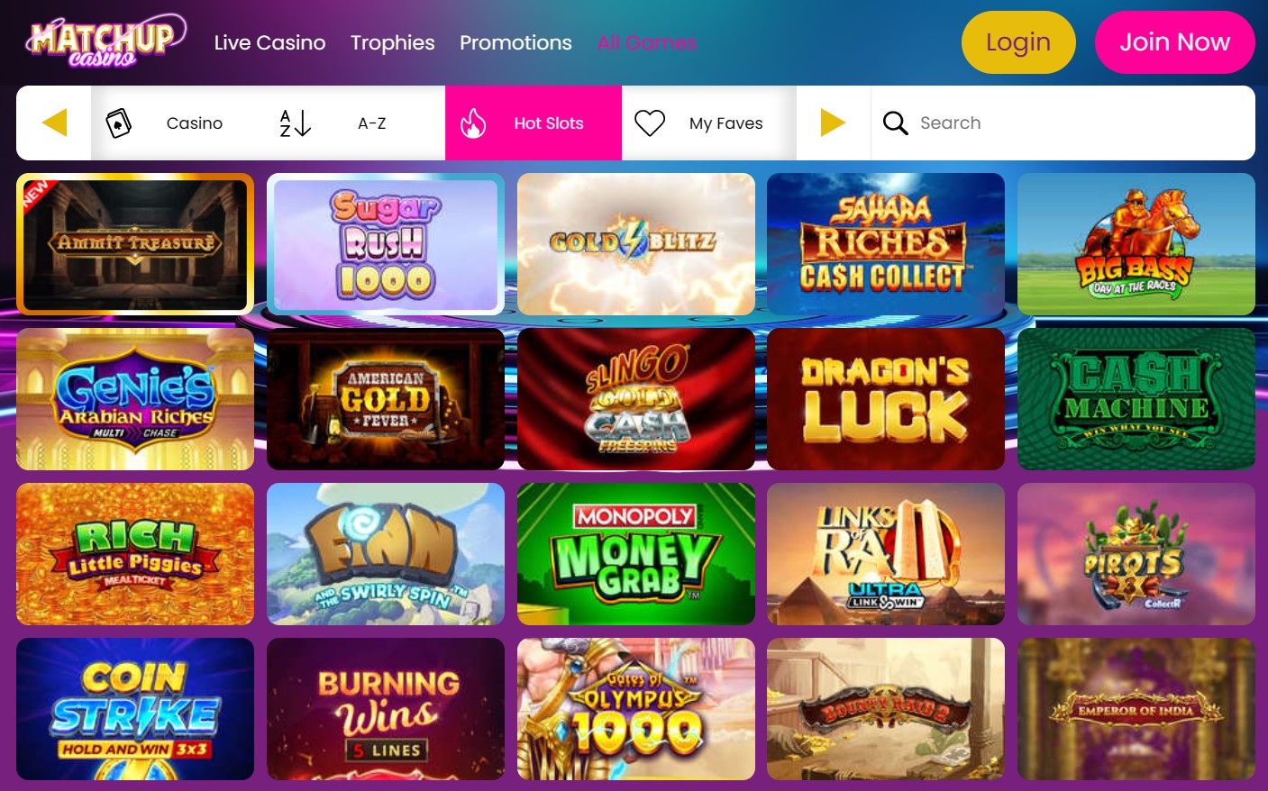 Matchup Casino Review and Casino Games