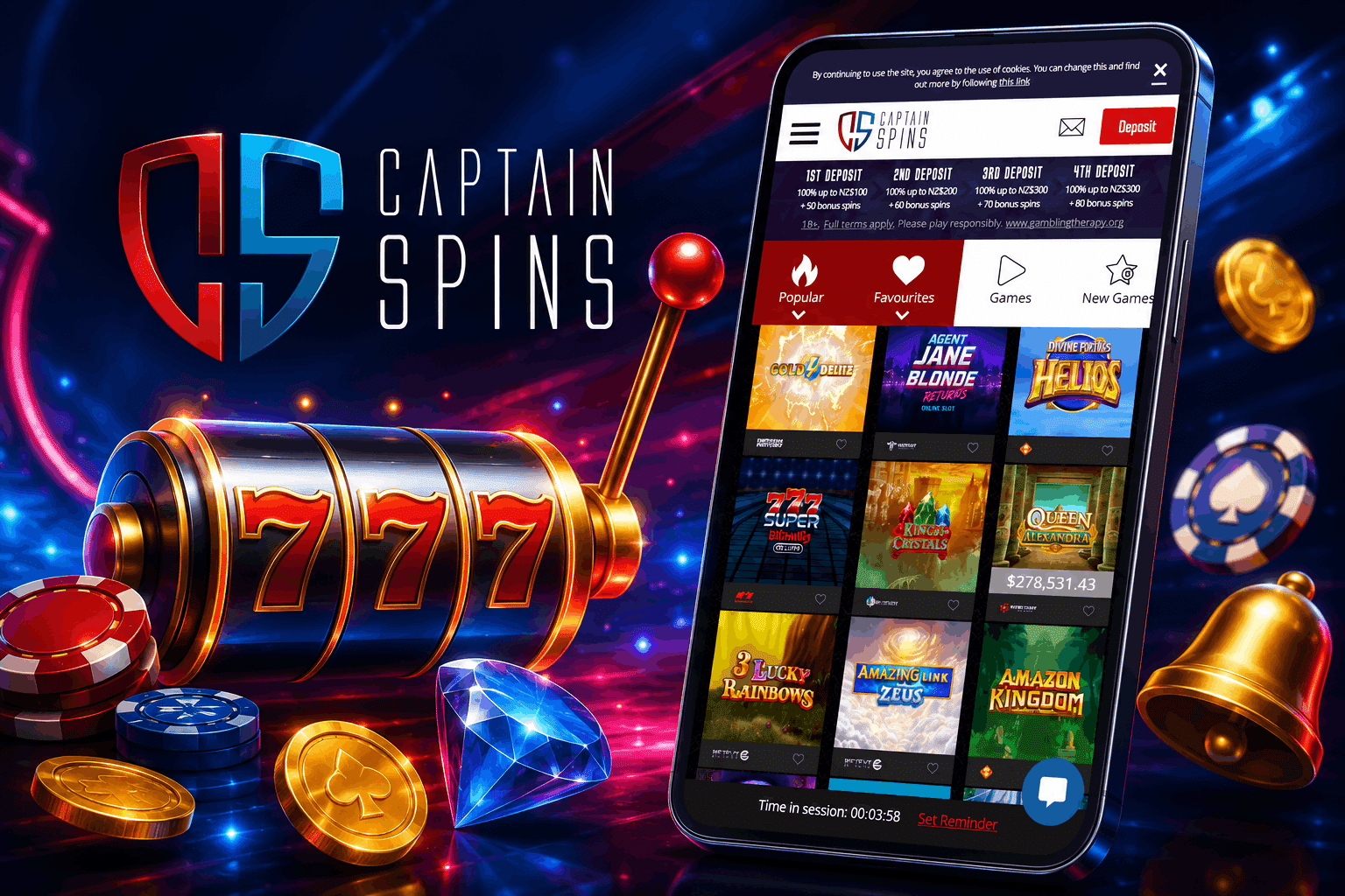 Captain Spins Casino Review - Welcome Bonus Mobile App Slot Games and More | SistersSites.co.uk Captain Spins Casino Review - Welcome Bonus Mobile App Slot Games and More