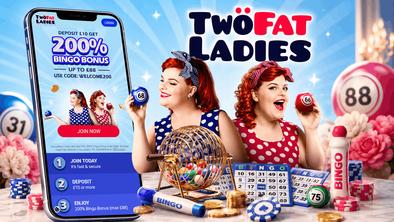 Two Fat Ladies Bingo Review - Welcome Bonus Mobile App Bingo Games and Alternatives | SistersSites.co.uk Two Fat Ladies Bingo Review - Welcome Bonus Mobile App Bingo Games and Alternatives