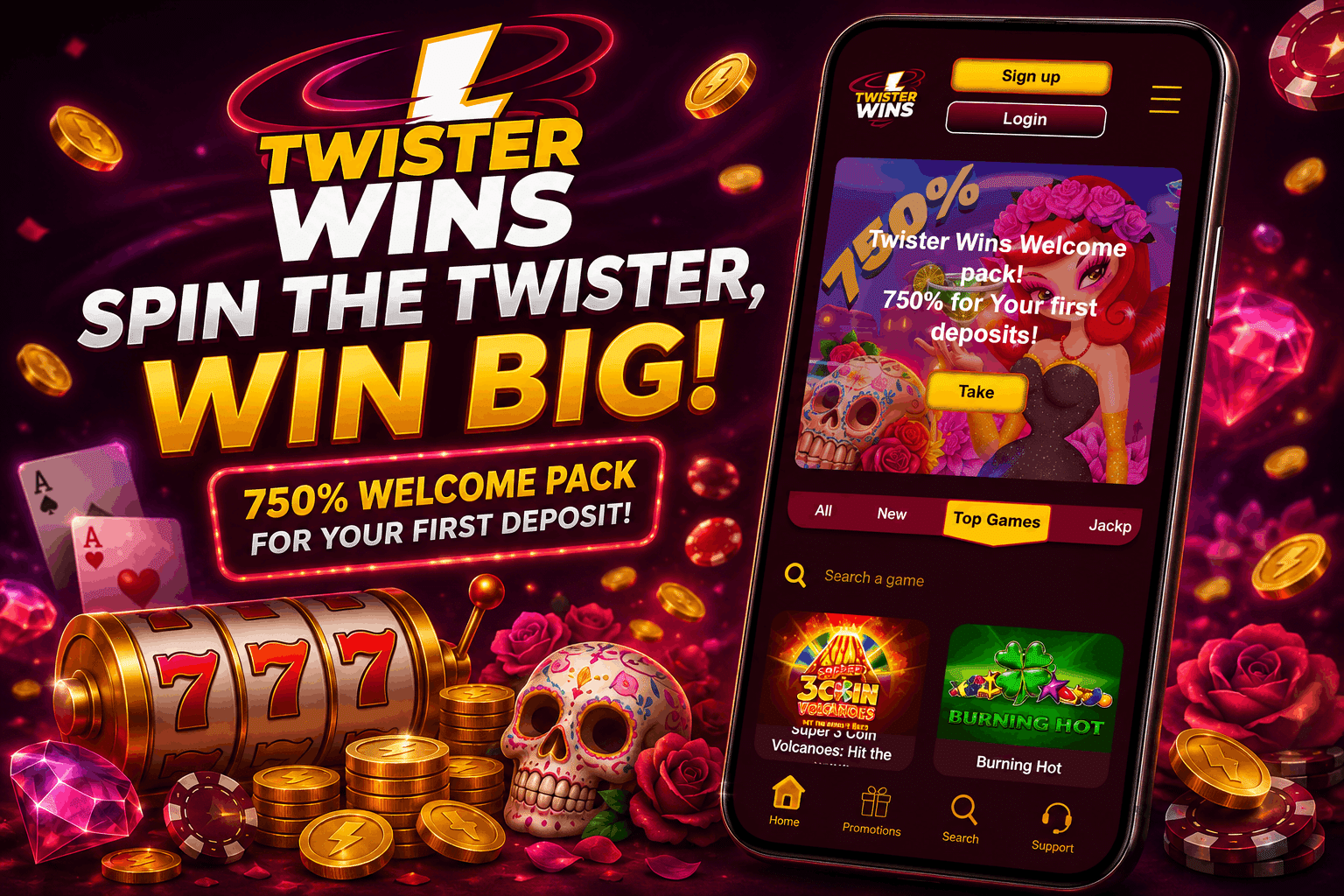 Twister Wins Casino Review - Welcome Bonus Mobile App Casino Slot Games and More | SistersSites.co.uk Twister Wins Casino Review - Welcome Bonus Mobile App Casino Slot Games and More