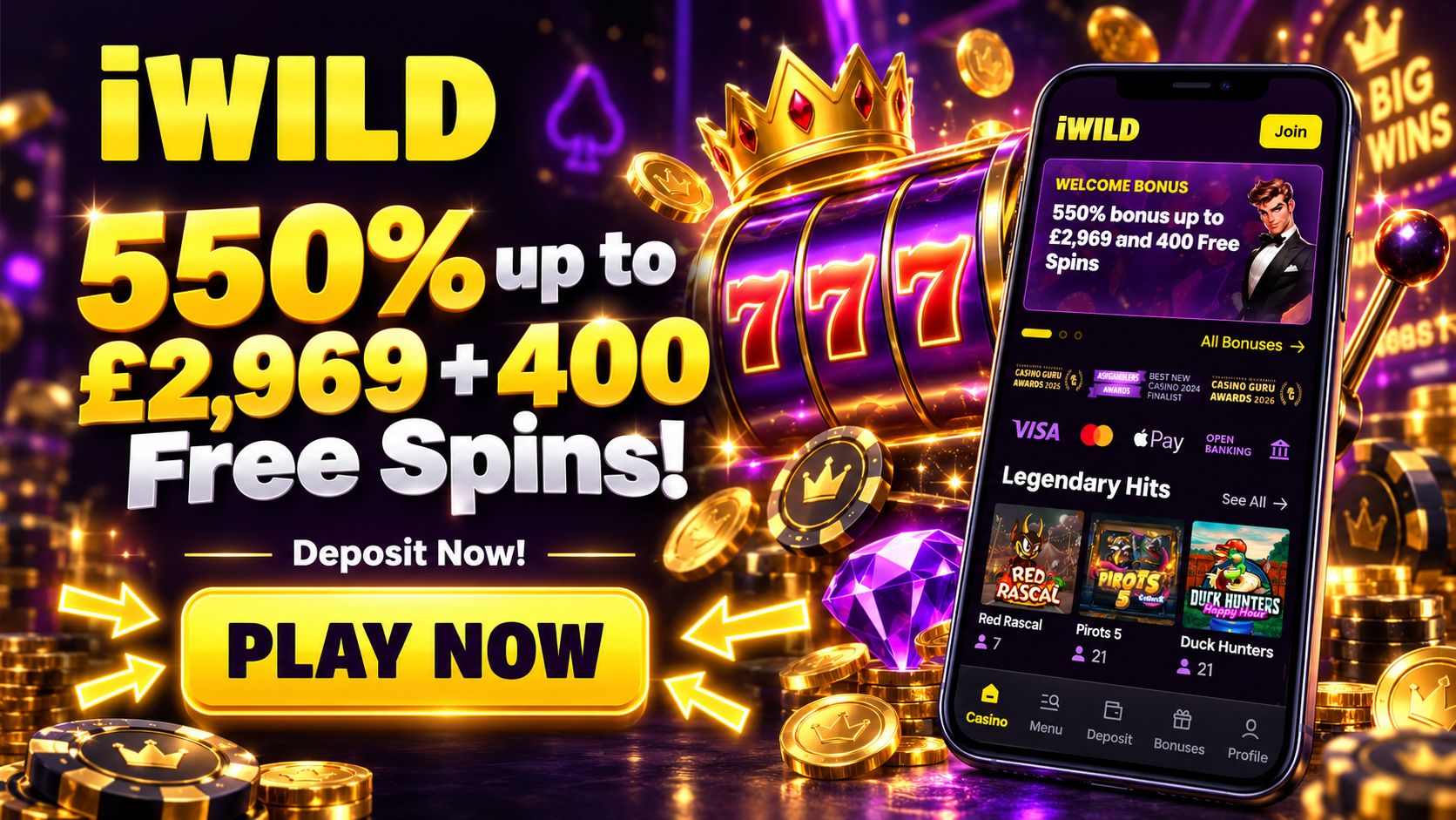 Exclusive iWild Casino Welcome Bonus for UK Players