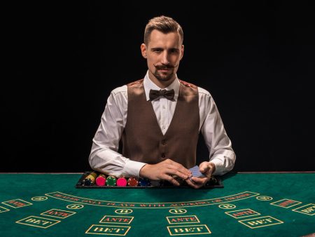 A professional dealer hosting a live casino game