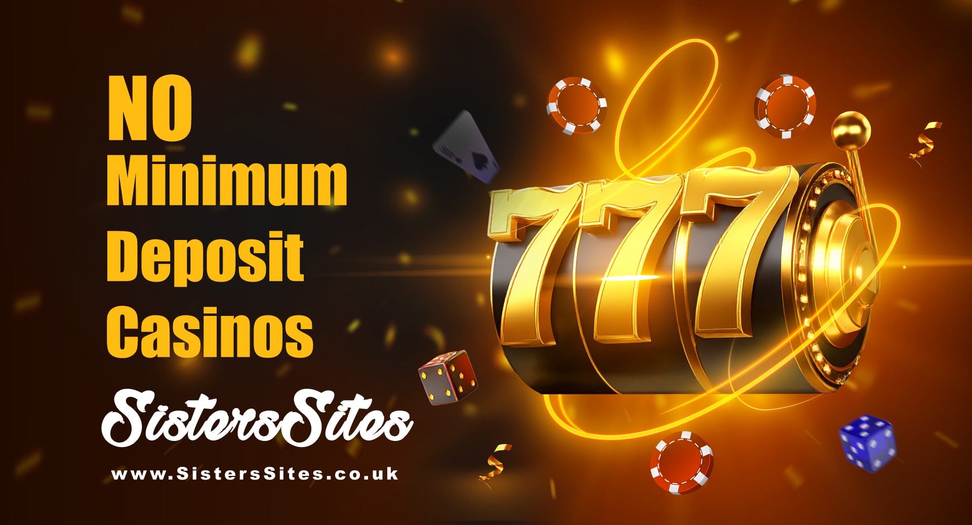 No Minimum Deposit Casino UK with 777 slot machine and casino elements
