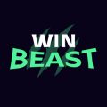 Win Beast casino logo woth white and light green colors on black background