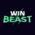 Win Beast casino logo woth white and light green colors on black background