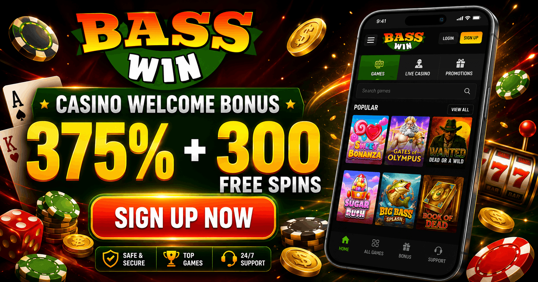 Exclusive BassWin Casino Welcome Bonus for UK Players | SistersSites.co.uk Exclusive BassWin Casino Welcome Bonus for UK Players