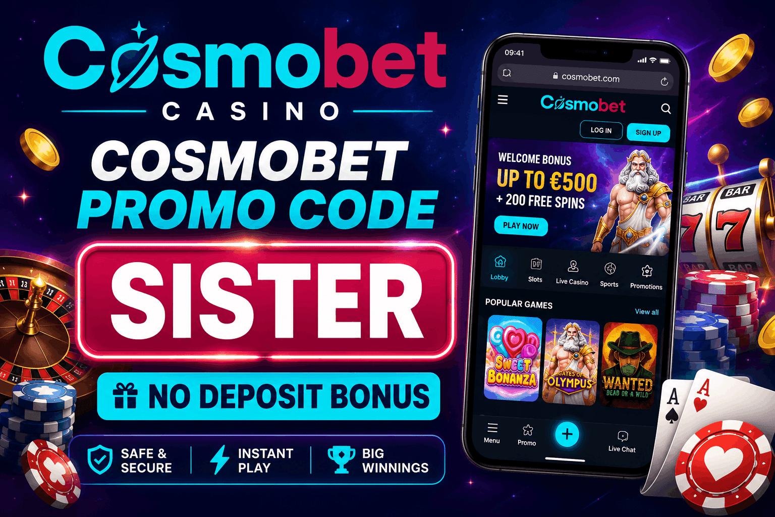 Cosmobet Promo Code - Latest Cosmobet No Deposit Bonus Codes | SistersSites.co.uk Cosmobet Promo Code SISTER - Latest Cosmobet No Deposit Bonus Codes