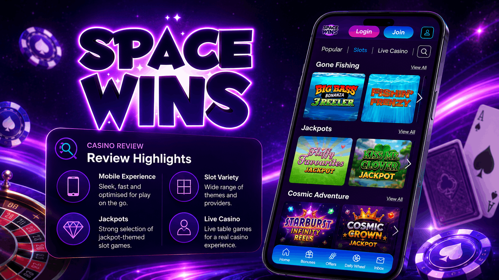 Space Wins Casino Review - Welcome Bonus Free Spins Mobile Casino Slots | SistersSites.co.uk Space Wins Casino Review - Welcome Bonus Free Spins Mobile Casino Slots