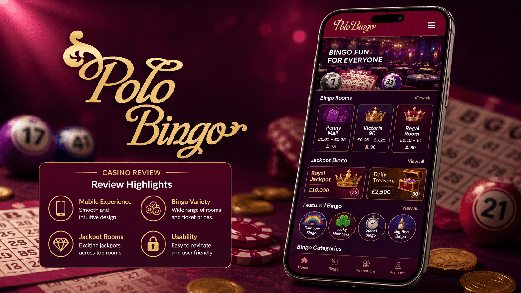 Polo Bingo Review - Bonuses Free Spins Mobile Bingo Games | SistersSites.co.uk Polo Bingo Review - Bonuses Free Spins Mobile Bingo Games