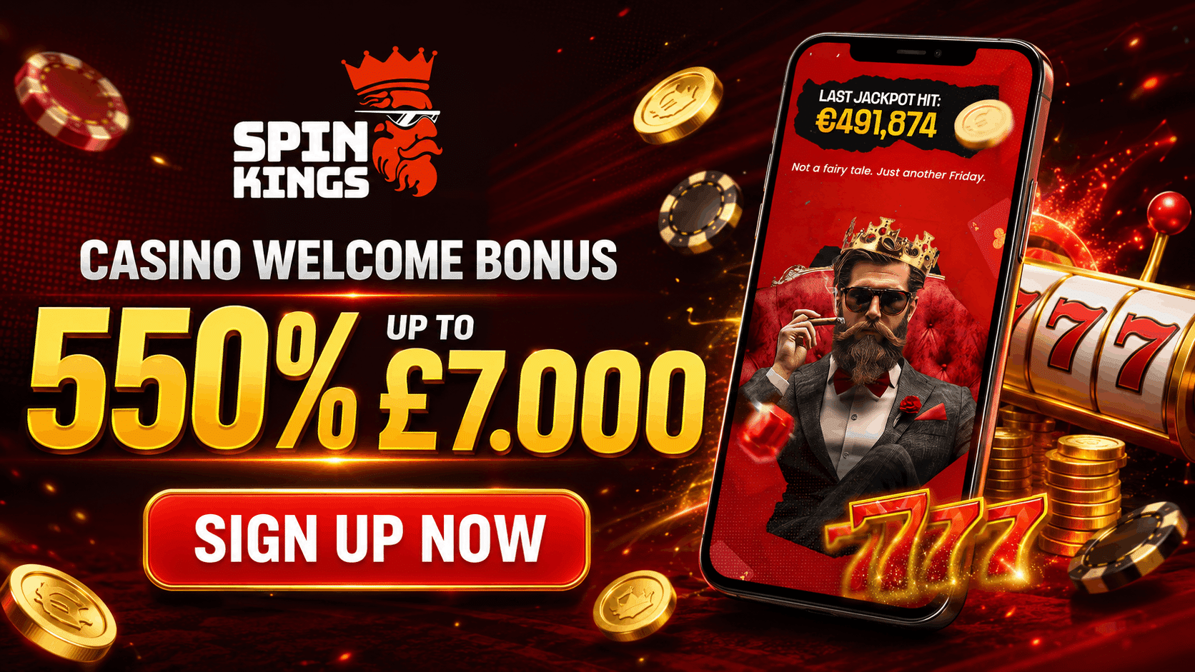 Spin Kings Casino Exclusive Welcome Bonus for UK Players | SistersSites.co.uk Spin Kings Casino Exclusive Welcome Bonus for UK Players
