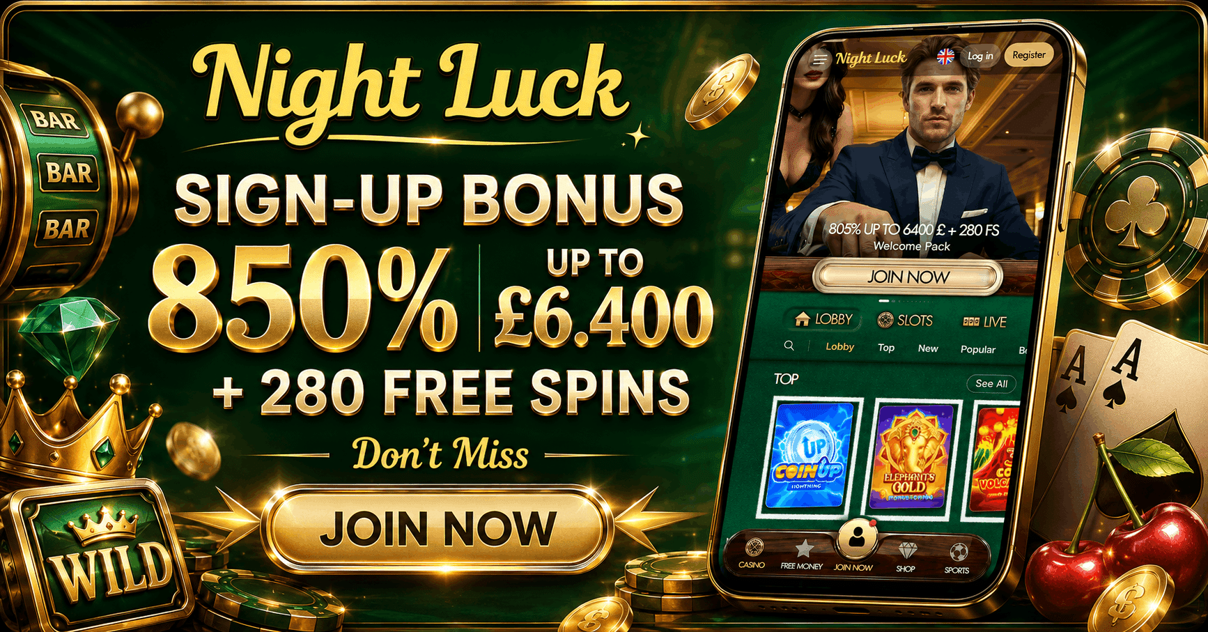 Night Luck Casino Exclusive Welcome Bonus for UK Players | SistersSites.co.uk Night Luck Casino Exclusive Welcome Bonus for UK Players