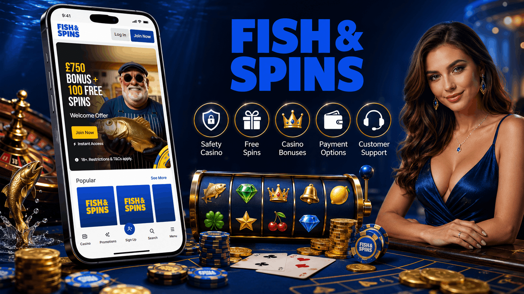 Fish and Spins Casino Review - Welcome Bonus Mobile Casino Slots Free Spins and More | SistersSites.co.uk Fish and Spins Casino Review - Welcome Bonus Mobile Casino Slots Free Spins and More