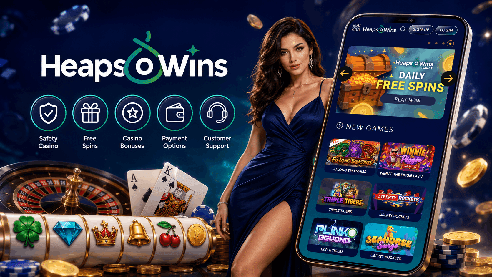 Heaps o Wins Casino Review - Welcome Bonuses Free Spins Mobile App Slots and More | SistersSites.co.uk Heaps o Wins Casino Review - Welcome Bonuses Free Spins Mobile App Slots and More