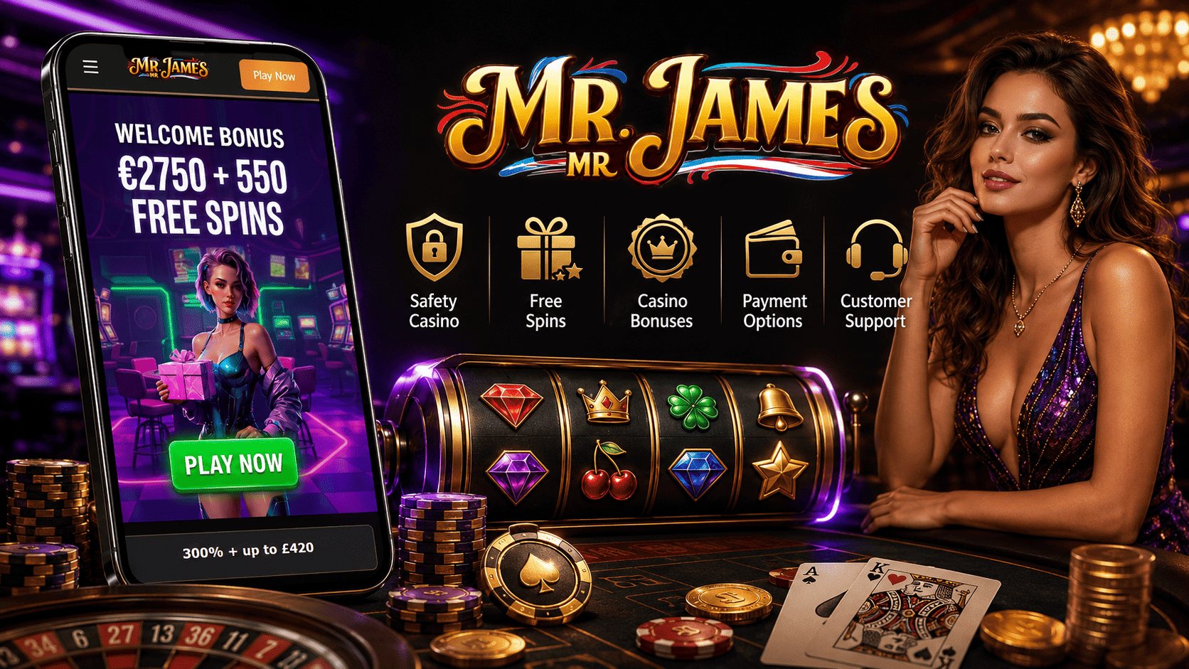 Mr James Casino Review - Welcome Bonus Mobile Casino Slots Free Spins and More | SistersSites.co.uk Mr James Casino Review - Welcome Bonus Mobile Casino Slots Free Spins and More
