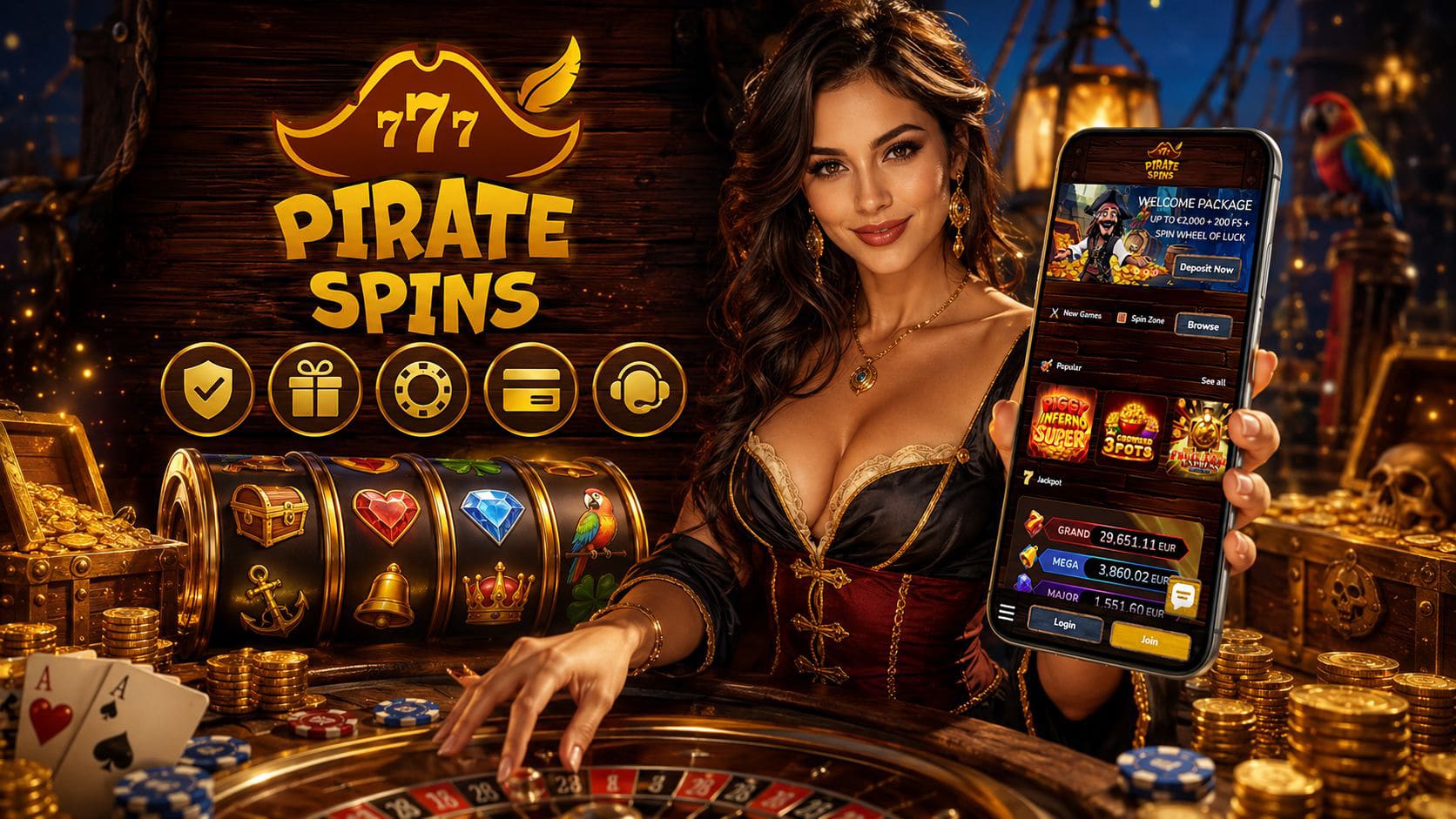 Pirate Spins Casino Review - Welcome Bonus Mobile Casino Slots Free Spins Offers and More | SistersSites.co.uk Pirate Spins Casino Review - Welcome Bonus Mobile Casino Slots Free Spins Offers and More