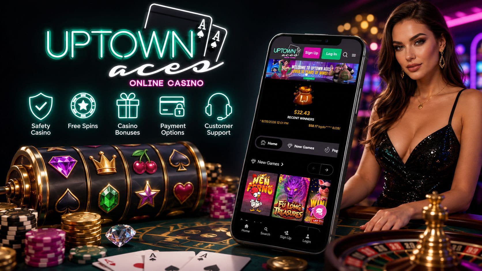 Uptown Aces Casino Review - Welcome Bonus Mobile Casino Slots Free Spins and More | SistersSites.co.uk Uptown Aces Casino Review - Welcome Bonus Mobile Casino Slots Free Spins and More