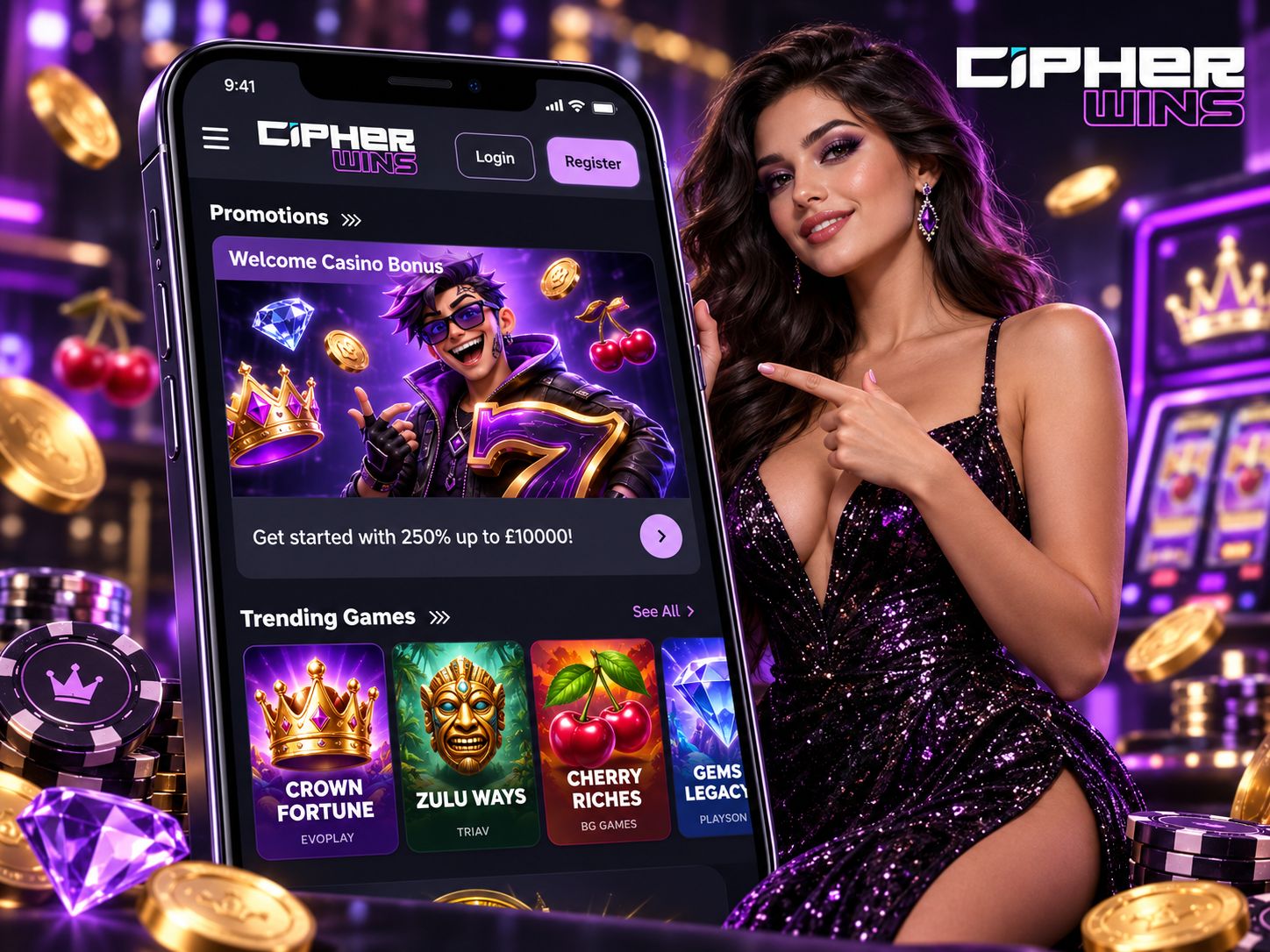 Cipher Wins Casino Review - Welcome Bonuses Mobile Casino Slots Games and More | SistersSites.co.uk Cipher Wins Casino Review - Welcome Bonuses Mobile Casino Slots Games and More