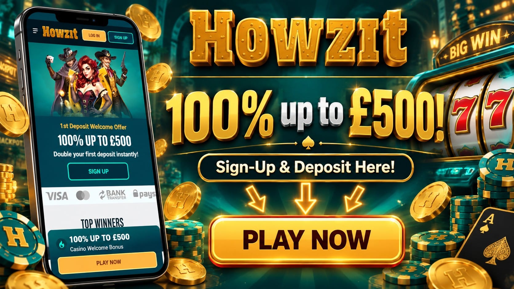 Howzit Casino Bonus for UK Players | SistersSites.co.uk Howzit Casino Bonus for UK Players