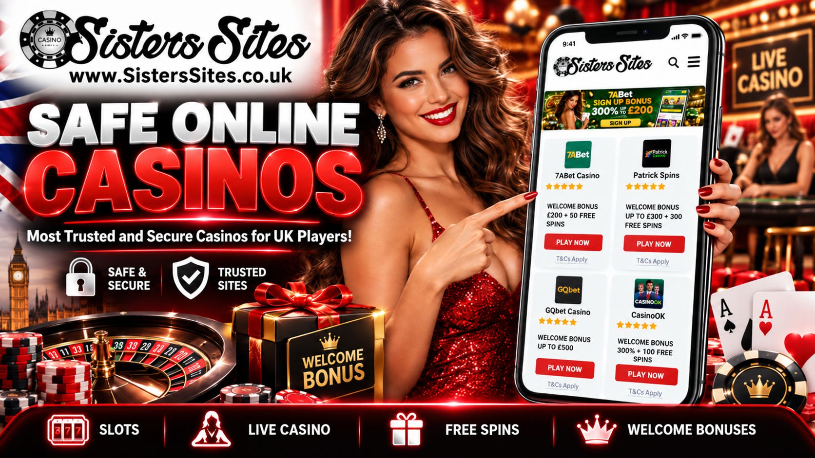 Safe Online Casinos - Safest Non GamStop Casino Sites for UK Players | SistersSites.co.uk Safe Online Casinos - Safest Non GamStop Casino Sites for UK Players