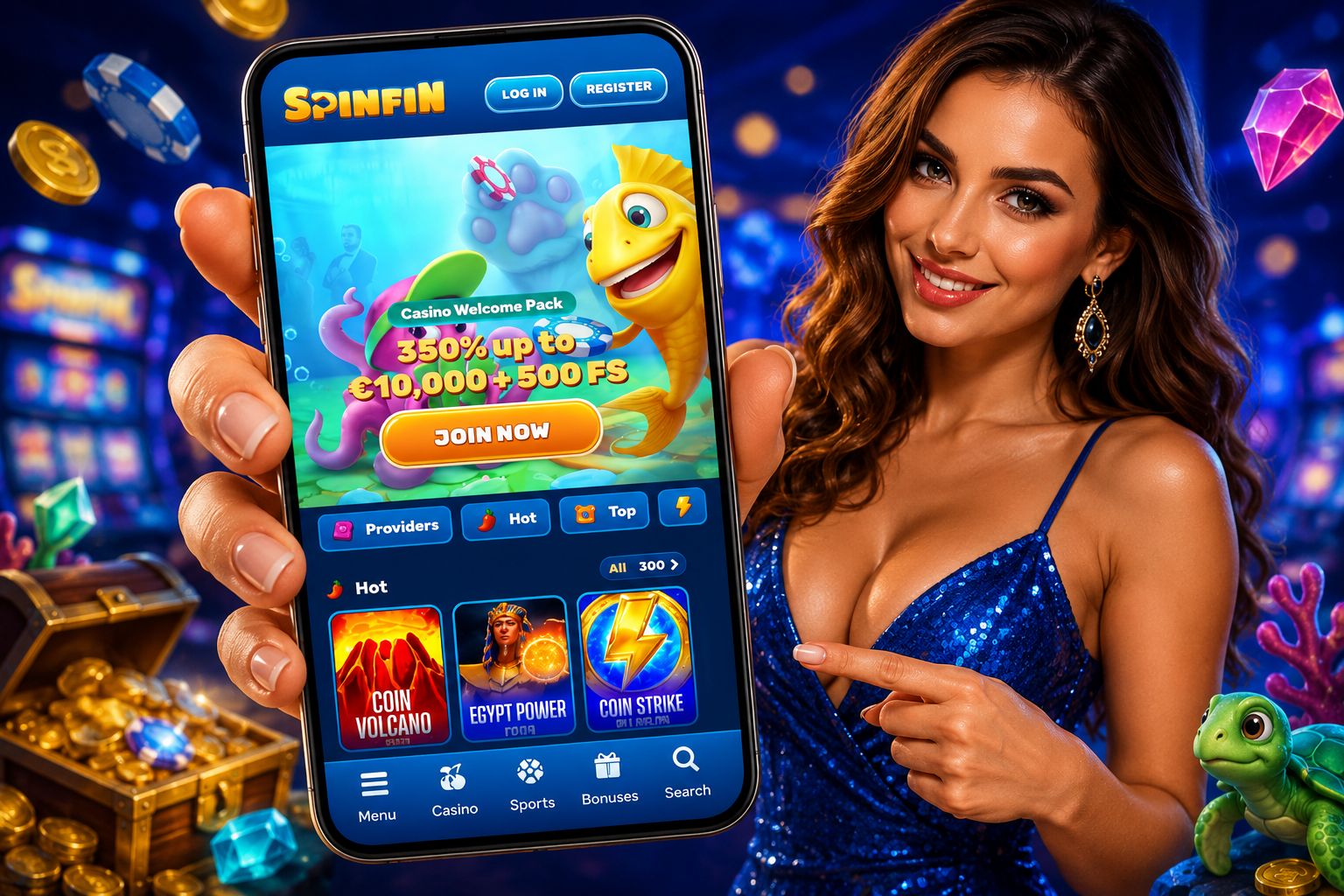 Spinfin Casino Review - Welcome Bonus Mobile App Slots Free Spins and More | SistersSites.co.uk Spinfin Casino Review - Welcome Bonus Mobile App Slots Free Spins and More