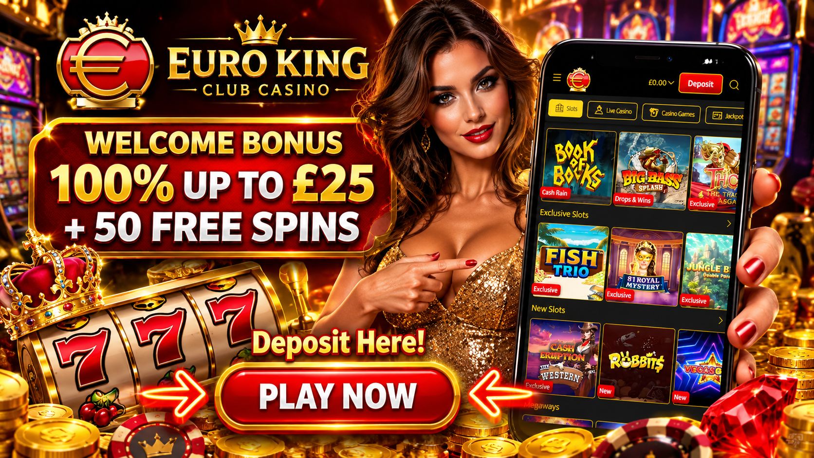Euro King Club Casino Welcome Bonus for UK Players | SistersSites.co.uk Euro King Club Casino Welcome Bonus for UK Players