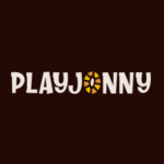PlayJonny Casino | SistersSites.co.uk PlayJonny logo on a dark brown background, with a circular yellow wheel as the 'O' in the wordmark.